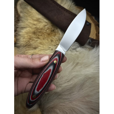 Нож Вяхирь Красный (Сталь 95Х18, микарта, ножны кожа)