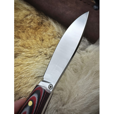Нож Вяхирь Красный (Сталь 95Х18, микарта, ножны кожа)