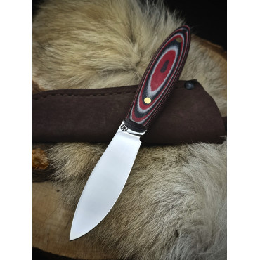 Нож Вяхирь Красный (Сталь 95Х18, микарта, ножны кожа)