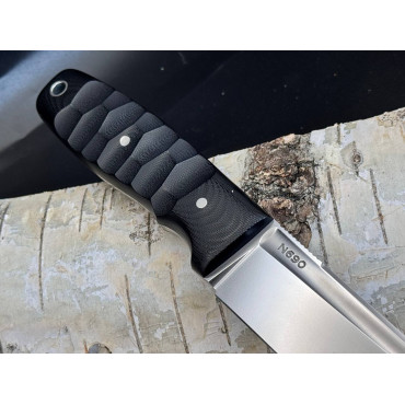 Нож Тактик Черный (Сталь N690, G10 (стеклотекстолит), ножны кайдекс)