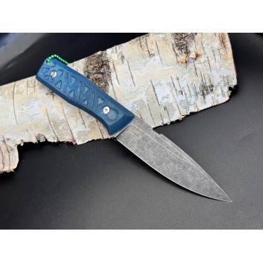 Нож Боярышник (сталь N690, micarta blue/синяя микарта)