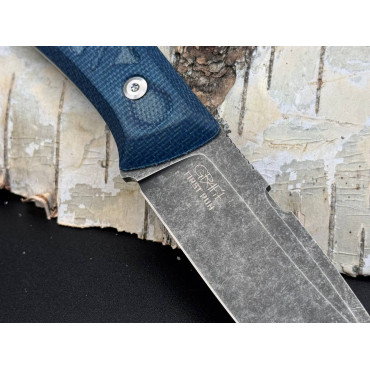 Нож Боярышник (сталь N690, micarta blue/синяя микарта)