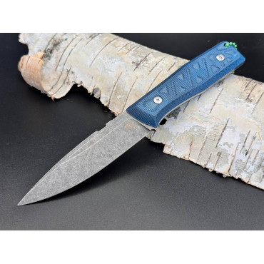 Нож Боярышник (сталь N690, micarta blue/синяя микарта)