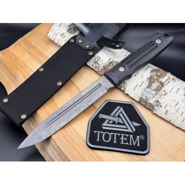 Нож тактический ТОТЕМ Ратибор (сталь 14C28N,stonewash/Стоунвош (отделка клинка «мытый камень»), рукоять композит HPL)