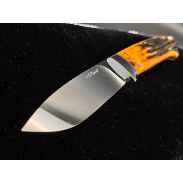 Нож "Drop Point Hunter"/"Дроп Поинт Хантер" (По классификации Боба Лавлесса) (Сталь N690co, Рукоять Рог оленя замбар)