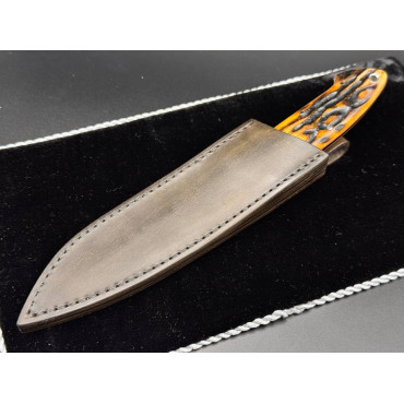 Нож "Drop Point Hunter"/"Дроп Поинт Хантер" (По классификации Боба Лавлесса) (Сталь N690co, Рукоять Рог оленя замбар)