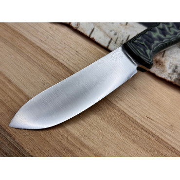 Нож туристический Скиннер (Сталь AUS-10Co, Рукоять зеленый стеклотекстолит G10)