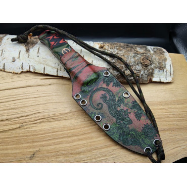 Кастомный Волфкнивен (Wolfkniven) Малый «Дип Петроглиф (Deep Petroglyph)» Сталь  95X18 WA,Рукоять G10, пин с клеймом, карбон