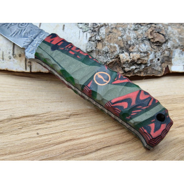 Кастомный Волфкнивен (Wolfkniven) Малый «Дип Петроглиф (Deep Petroglyph)» Сталь  95X18 WA,Рукоять G10, пин с клеймом, карбон