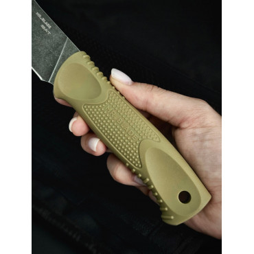 Нож BAT/БАТ (Обработка клинка Black Stonewash/Черное антибликовое покрытие,рукоять цвета Olive/Олива)