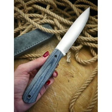 нож Бушкрафт джинсовая микарта сталь N690